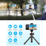FEELWORLD MC4 จอแสดงผลเซลฟี่สำหรับถ่ายวิดีโอบล็อกและไลฟ์สตรีม เชื่อมต่อไร้สายด้วยแม่เหล็ก พร้อมรีโมทคอนโทรล