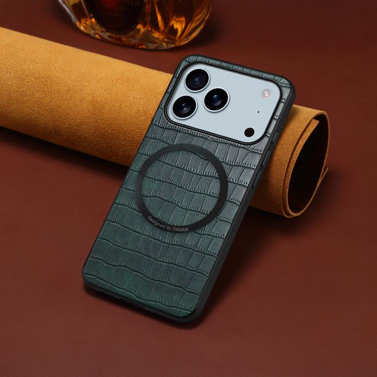 เคสโทรศัพท์หนัง PU มังสวิรัติลายจระเข้ Denior A09 พร้อมแม่เหล็ก สำหรับ iPhone 17 Pro Max, สำหรับ iPhone 17 Pro