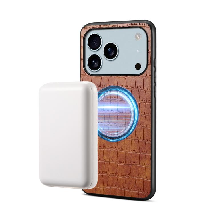 เคสโทรศัพท์หนัง PU มังสวิรัติลายจระเข้ Denior A09 พร้อมแม่เหล็ก สำหรับ iPhone 17 Pro Max, สำหรับ iPhone 17 Pro