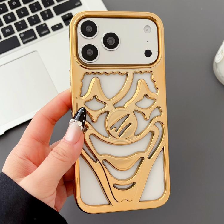 เคสโทรศัพท์ TPU ระบายความร้อนลายตัวตลกเจาะรูชุบโลหะ สำหรับ iPhone 17 Pro Max, สำหรับ iPhone 17 Pro, สำหรับ iPhone 17, สำหรับ iPhone 16 Pro Max, สำหรับ iPhone 16 Pro, สำหรับ iPhone 16