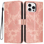 เคสโทรศัพท์หนังมังสวิรัติปั๊มลายดอกทานตะวันพร้อมเชือกสีดำเล็ก สำหรับ iPhone 16e / 17e, สำหรับ iPhone 17 Pro Max, สำหรับ iPhone 17 Pro, สำหรับ iPhone 17, สำหรับ iPhone Air, สำหรับ iPhone 16 Pro Max, สำหรับ iPhone 16 Pro, สำหรับ iPhone 16 Plus