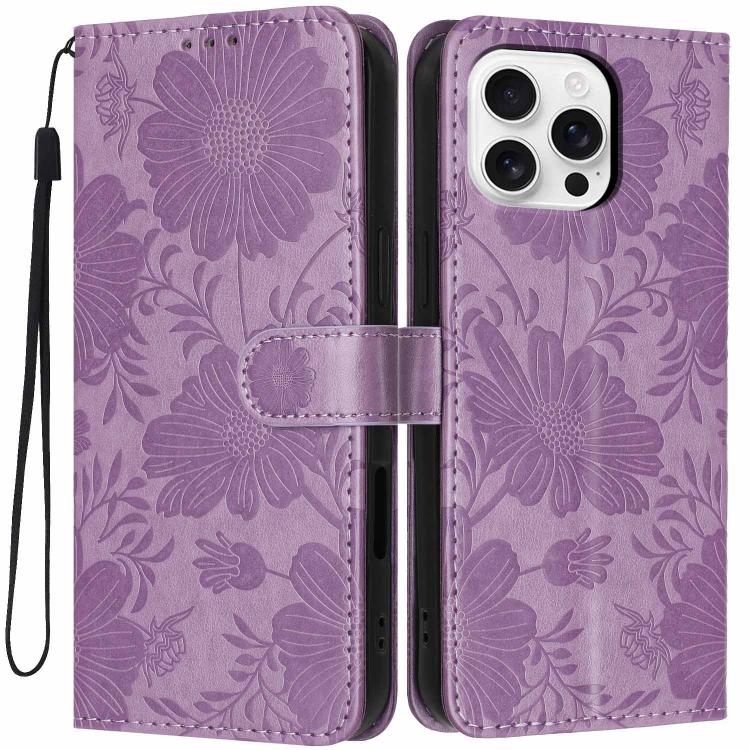 เคสโทรศัพท์หนังมังสวิรัติปั๊มลายดอกทานตะวันพร้อมเชือกสีดำเล็ก สำหรับ iPhone 16e / 17e, สำหรับ iPhone 17 Pro Max, สำหรับ iPhone 17 Pro, สำหรับ iPhone 17, สำหรับ iPhone Air, สำหรับ iPhone 16 Pro Max, สำหรับ iPhone 16 Pro, สำหรับ iPhone 16 Plus