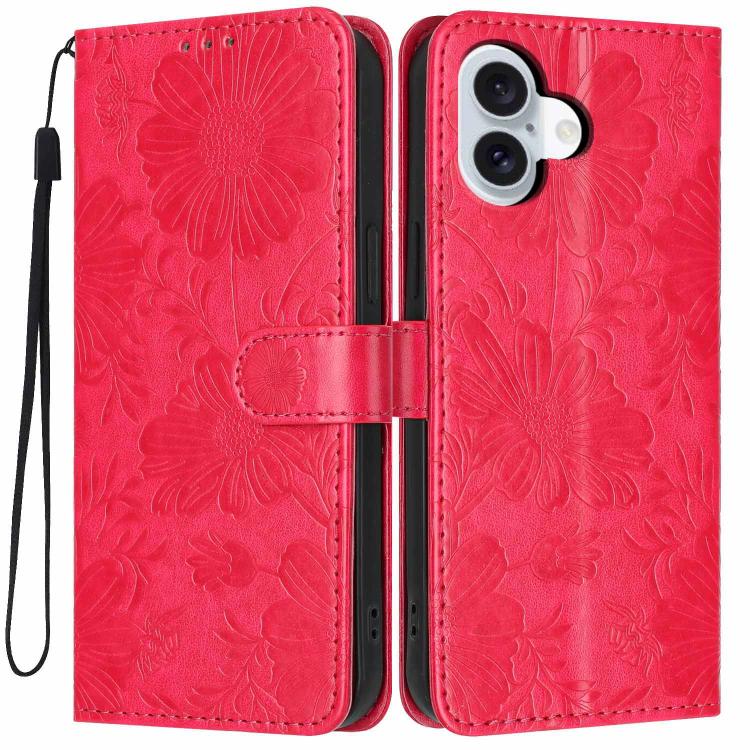 เคสโทรศัพท์หนังมังสวิรัติปั๊มลายดอกทานตะวันพร้อมเชือกสีดำเล็ก สำหรับ iPhone 16e / 17e, สำหรับ iPhone 17 Pro Max, สำหรับ iPhone 17 Pro, สำหรับ iPhone 17, สำหรับ iPhone Air, สำหรับ iPhone 16 Pro Max, สำหรับ iPhone 16 Pro, สำหรับ iPhone 16 Plus