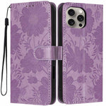 เคสโทรศัพท์หนังวีแกนปั๊มลายดอกทานตะวันพร้อมเชือกสีดำเล็ก สำหรับ iPhone 14 Pro Max, สำหรับ iPhone 13 Pro Max, สำหรับ iPhone 13 Pro, สำหรับ iPhone 13, สำหรับ iPhone 12 / 12 Pro, สำหรับ iPhone 12 Pro Max, สำหรับ iPhone 11 Pro Max, สำหรับ iPhone 11
