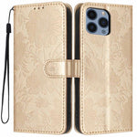 เคสโทรศัพท์หนังวีแกนปั๊มลายดอกทานตะวันพร้อมเชือกสีดำเล็ก สำหรับ iPhone 14 Pro Max, สำหรับ iPhone 13 Pro Max, สำหรับ iPhone 13 Pro, สำหรับ iPhone 13, สำหรับ iPhone 12 / 12 Pro, สำหรับ iPhone 12 Pro Max, สำหรับ iPhone 11 Pro Max, สำหรับ iPhone 11