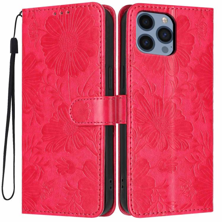 เคสโทรศัพท์หนังวีแกนปั๊มลายดอกทานตะวันพร้อมเชือกสีดำเล็ก สำหรับ iPhone 14 Pro Max, สำหรับ iPhone 13 Pro Max, สำหรับ iPhone 13 Pro, สำหรับ iPhone 13, สำหรับ iPhone 12 / 12 Pro, สำหรับ iPhone 12 Pro Max, สำหรับ iPhone 11 Pro Max, สำหรับ iPhone 11