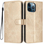 เคสโทรศัพท์หนังวีแกนปั๊มลายดอกทานตะวันพร้อมเชือกสีดำเล็ก สำหรับ iPhone 14 Pro Max, สำหรับ iPhone 13 Pro Max, สำหรับ iPhone 13 Pro, สำหรับ iPhone 13, สำหรับ iPhone 12 / 12 Pro, สำหรับ iPhone 12 Pro Max, สำหรับ iPhone 11 Pro Max, สำหรับ iPhone 11