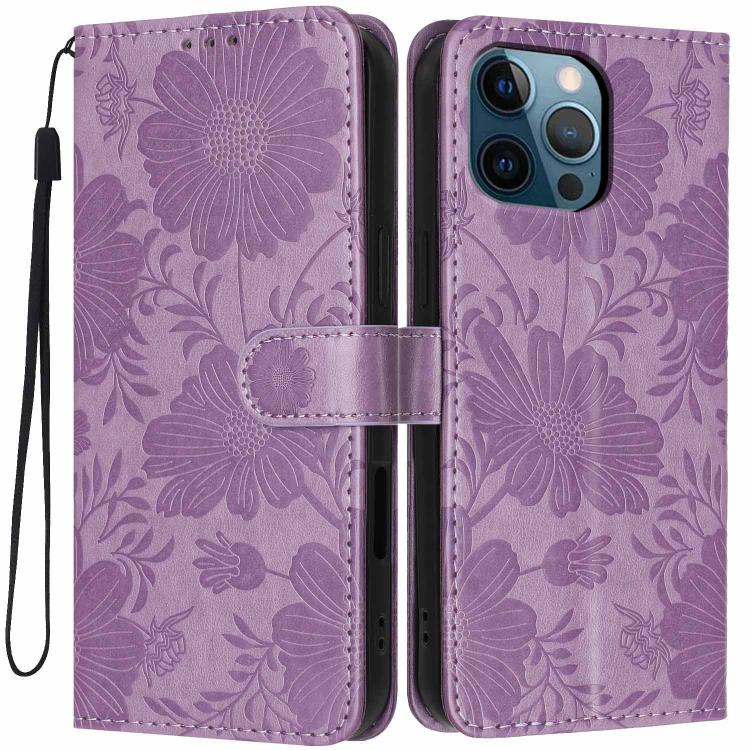 เคสโทรศัพท์หนังวีแกนปั๊มลายดอกทานตะวันพร้อมเชือกสีดำเล็ก สำหรับ iPhone 14 Pro Max, สำหรับ iPhone 13 Pro Max, สำหรับ iPhone 13 Pro, สำหรับ iPhone 13, สำหรับ iPhone 12 / 12 Pro, สำหรับ iPhone 12 Pro Max, สำหรับ iPhone 11 Pro Max, สำหรับ iPhone 11