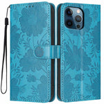 เคสโทรศัพท์หนังวีแกนปั๊มลายดอกทานตะวันพร้อมเชือกสีดำเล็ก สำหรับ iPhone 14 Pro Max, สำหรับ iPhone 13 Pro Max, สำหรับ iPhone 13 Pro, สำหรับ iPhone 13, สำหรับ iPhone 12 / 12 Pro, สำหรับ iPhone 12 Pro Max, สำหรับ iPhone 11 Pro Max, สำหรับ iPhone 11