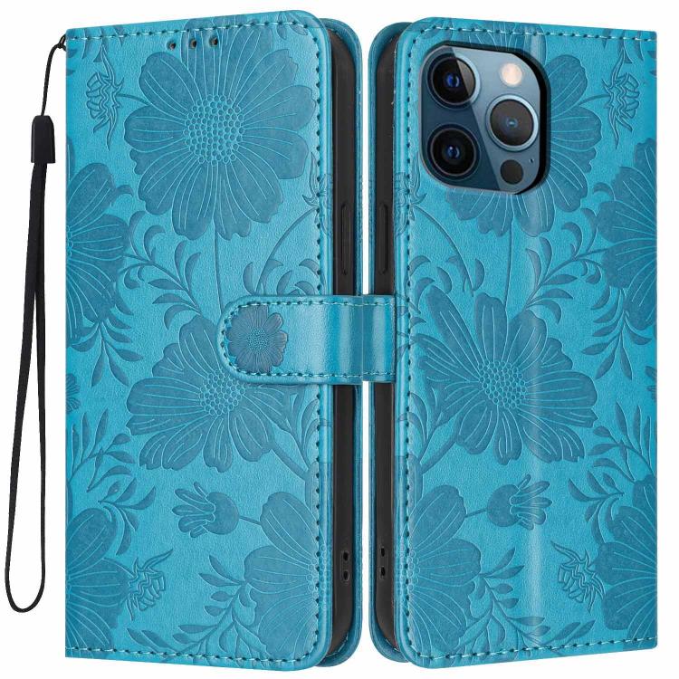 เคสโทรศัพท์หนังวีแกนปั๊มลายดอกทานตะวันพร้อมเชือกสีดำเล็ก สำหรับ iPhone 14 Pro Max, สำหรับ iPhone 13 Pro Max, สำหรับ iPhone 13 Pro, สำหรับ iPhone 13, สำหรับ iPhone 12 / 12 Pro, สำหรับ iPhone 12 Pro Max, สำหรับ iPhone 11 Pro Max, สำหรับ iPhone 11