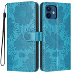 เคสโทรศัพท์หนังวีแกนปั๊มลายดอกทานตะวันพร้อมเชือกสีดำเล็ก สำหรับ iPhone 14 Pro Max, สำหรับ iPhone 13 Pro Max, สำหรับ iPhone 13 Pro, สำหรับ iPhone 13, สำหรับ iPhone 12 / 12 Pro, สำหรับ iPhone 12 Pro Max, สำหรับ iPhone 11 Pro Max, สำหรับ iPhone 11
