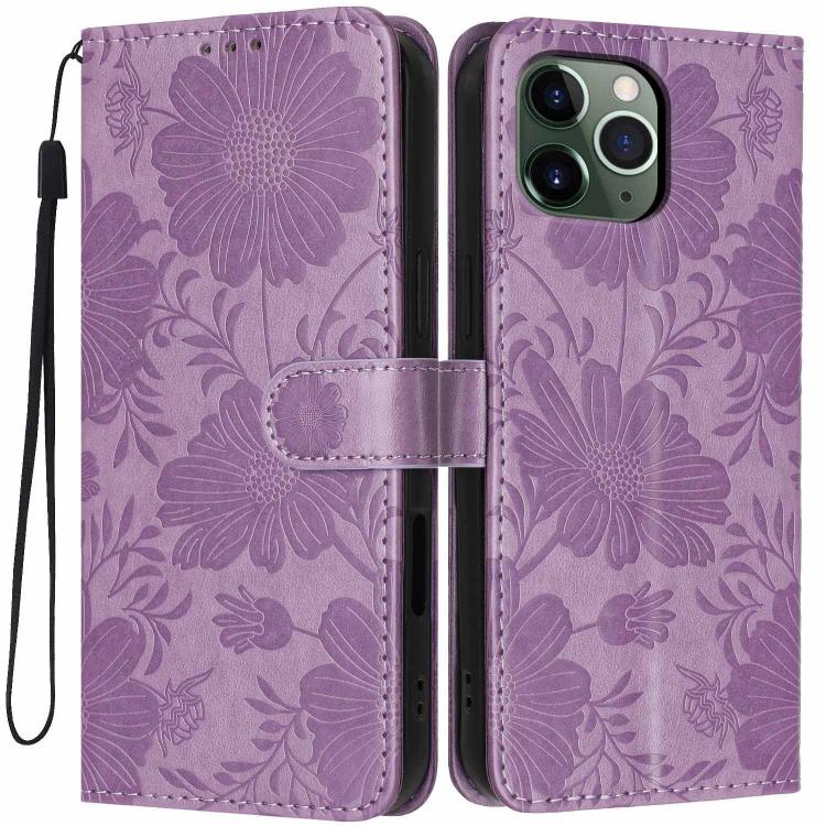 เคสโทรศัพท์หนังวีแกนปั๊มลายดอกทานตะวันพร้อมเชือกสีดำเล็ก สำหรับ iPhone 14 Pro Max, สำหรับ iPhone 13 Pro Max, สำหรับ iPhone 13 Pro, สำหรับ iPhone 13, สำหรับ iPhone 12 / 12 Pro, สำหรับ iPhone 12 Pro Max, สำหรับ iPhone 11 Pro Max, สำหรับ iPhone 11