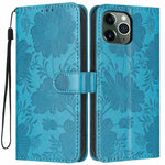 เคสโทรศัพท์หนังวีแกนปั๊มลายดอกทานตะวันพร้อมเชือกสีดำเล็ก สำหรับ iPhone 14 Pro Max, สำหรับ iPhone 13 Pro Max, สำหรับ iPhone 13 Pro, สำหรับ iPhone 13, สำหรับ iPhone 12 / 12 Pro, สำหรับ iPhone 12 Pro Max, สำหรับ iPhone 11 Pro Max, สำหรับ iPhone 11