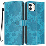 เคสโทรศัพท์หนังวีแกนปั๊มลายดอกทานตะวันพร้อมเชือกสีดำเล็ก สำหรับ iPhone 14 Pro Max, สำหรับ iPhone 13 Pro Max, สำหรับ iPhone 13 Pro, สำหรับ iPhone 13, สำหรับ iPhone 12 / 12 Pro, สำหรับ iPhone 12 Pro Max, สำหรับ iPhone 11 Pro Max, สำหรับ iPhone 11