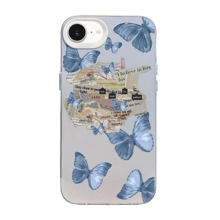 เคสโทรศัพท์ PC ไฮบริด TPU ชุบเงินลายผีเสื้อ สำหรับ iPhone 17e / 16e, สำหรับ iPhone 17 Pro Max, สำหรับ iPhone 17 Pro, สำหรับ iPhone 17, สำหรับ iPhone Air, สำหรับ iPhone 16 Pro Max