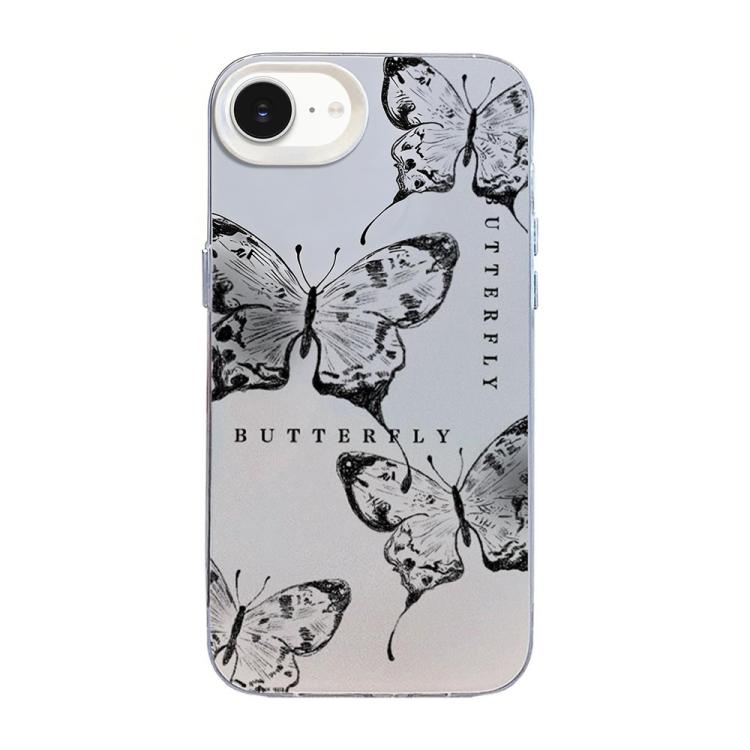 เคสโทรศัพท์ PC ไฮบริด TPU ชุบเงินลายผีเสื้อ สำหรับ iPhone 17e / 16e, สำหรับ iPhone 17 Pro Max, สำหรับ iPhone 17 Pro, สำหรับ iPhone 17, สำหรับ iPhone Air, สำหรับ iPhone 16 Pro Max
