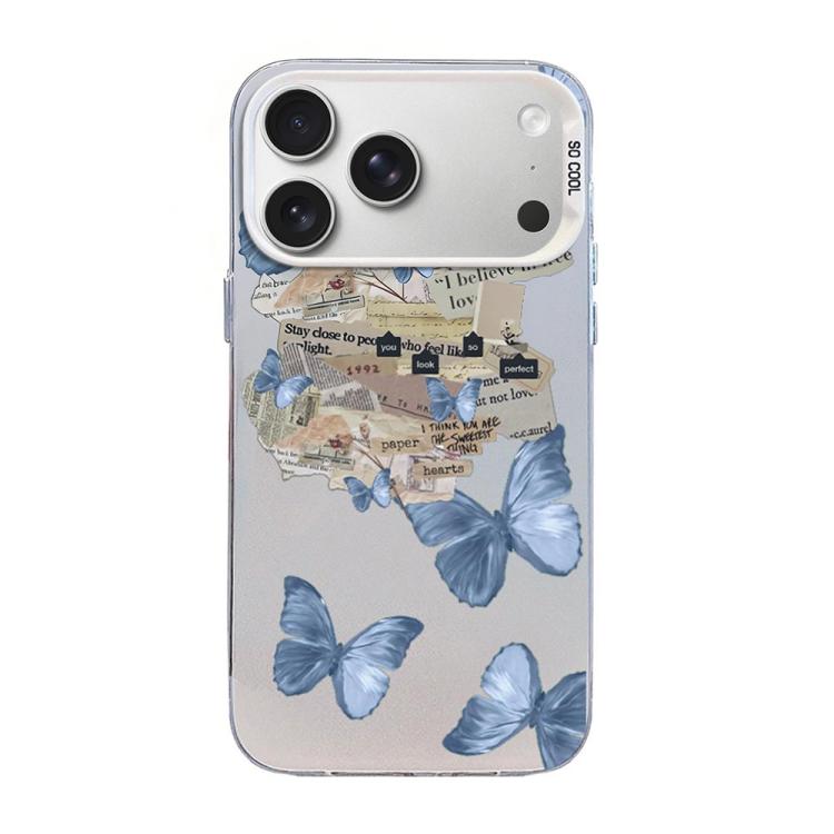 เคสโทรศัพท์ PC ไฮบริด TPU ชุบเงินลายผีเสื้อ สำหรับ iPhone 17e / 16e, สำหรับ iPhone 17 Pro Max, สำหรับ iPhone 17 Pro, สำหรับ iPhone 17, สำหรับ iPhone Air, สำหรับ iPhone 16 Pro Max