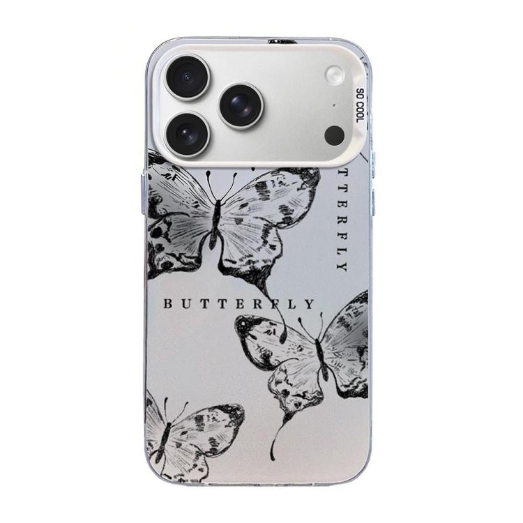 เคสโทรศัพท์ PC ไฮบริด TPU ชุบเงินลายผีเสื้อ สำหรับ iPhone 17e / 16e, สำหรับ iPhone 17 Pro Max, สำหรับ iPhone 17 Pro, สำหรับ iPhone 17, สำหรับ iPhone Air, สำหรับ iPhone 16 Pro Max