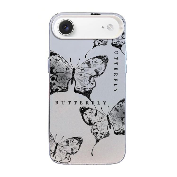 เคสโทรศัพท์ PC ไฮบริด TPU ชุบเงินลายผีเสื้อ สำหรับ iPhone 17e / 16e, สำหรับ iPhone 17 Pro Max, สำหรับ iPhone 17 Pro, สำหรับ iPhone 17, สำหรับ iPhone Air, สำหรับ iPhone 16 Pro Max