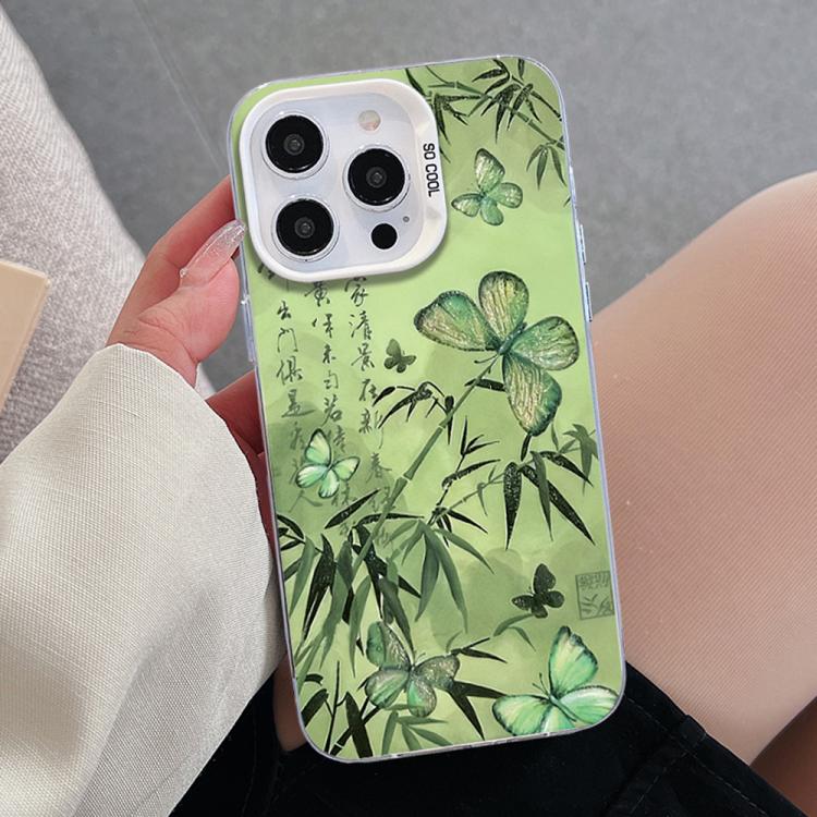 เคสโทรศัพท์ PC ไฮบริด TPU ชุบเงินลายผีเสื้อ สำหรับ iPhone 16 Pro, สำหรับ iPhone 16 Plus, สำหรับ iPhone 16, สำหรับ iPhone 15 Pro Max, สำหรับ iPhone 15 Pro, สำหรับ iPhone 15 Plus