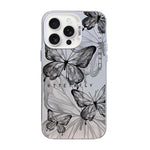 เคสโทรศัพท์ PC ไฮบริด TPU ชุบเงินลายผีเสื้อ สำหรับ iPhone 16 Pro, สำหรับ iPhone 16 Plus, สำหรับ iPhone 16, สำหรับ iPhone 15 Pro Max, สำหรับ iPhone 15 Pro, สำหรับ iPhone 15 Plus