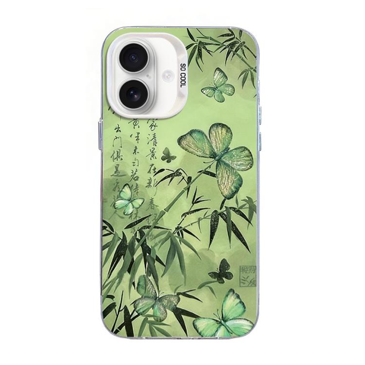 เคสโทรศัพท์ PC ไฮบริด TPU ชุบเงินลายผีเสื้อ สำหรับ iPhone 16 Pro, สำหรับ iPhone 16 Plus, สำหรับ iPhone 16, สำหรับ iPhone 15 Pro Max, สำหรับ iPhone 15 Pro, สำหรับ iPhone 15 Plus