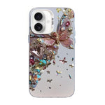 เคสโทรศัพท์ PC ไฮบริด TPU ชุบเงินลายผีเสื้อ สำหรับ iPhone 16 Pro, สำหรับ iPhone 16 Plus, สำหรับ iPhone 16, สำหรับ iPhone 15 Pro Max, สำหรับ iPhone 15 Pro, สำหรับ iPhone 15 Plus