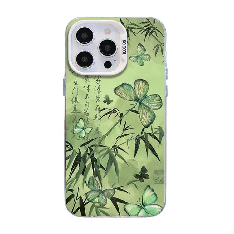 เคสโทรศัพท์ PC ไฮบริด TPU ชุบเงินลายผีเสื้อ สำหรับ iPhone 16 Pro, สำหรับ iPhone 16 Plus, สำหรับ iPhone 16, สำหรับ iPhone 15 Pro Max, สำหรับ iPhone 15 Pro, สำหรับ iPhone 15 Plus