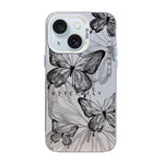 เคสโทรศัพท์ PC ไฮบริด TPU ชุบเงินลายผีเสื้อ สำหรับ iPhone 16 Pro, สำหรับ iPhone 16 Plus, สำหรับ iPhone 16, สำหรับ iPhone 15 Pro Max, สำหรับ iPhone 15 Pro, สำหรับ iPhone 15 Plus
