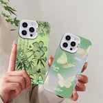 เคสโทรศัพท์ไฮบริด PC TPU ชุบเงินลายผีเสื้อ สำหรับ iPhone 13 Pro Max, สำหรับ iPhone 13 Pro, สำหรับ iPhone 13, สำหรับ iPhone 13 mini, สำหรับ iPhone 12 Pro Max, สำหรับ iPhone 12 Pro