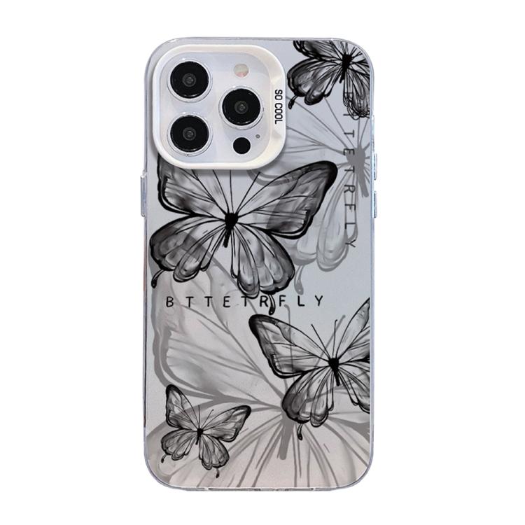 เคสโทรศัพท์ไฮบริด PC TPU ชุบเงินลายผีเสื้อ สำหรับ iPhone 13 Pro Max, สำหรับ iPhone 13 Pro, สำหรับ iPhone 13, สำหรับ iPhone 13 mini, สำหรับ iPhone 12 Pro Max, สำหรับ iPhone 12 Pro
