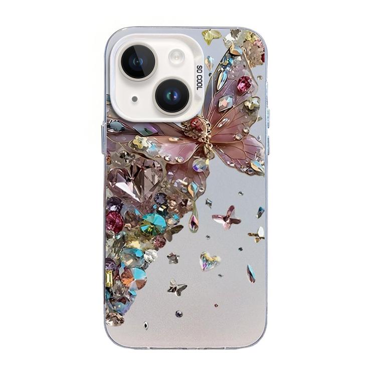 เคสโทรศัพท์ไฮบริด PC TPU ชุบเงินลายผีเสื้อ สำหรับ iPhone 13 Pro Max, สำหรับ iPhone 13 Pro, สำหรับ iPhone 13, สำหรับ iPhone 13 mini, สำหรับ iPhone 12 Pro Max, สำหรับ iPhone 12 Pro
