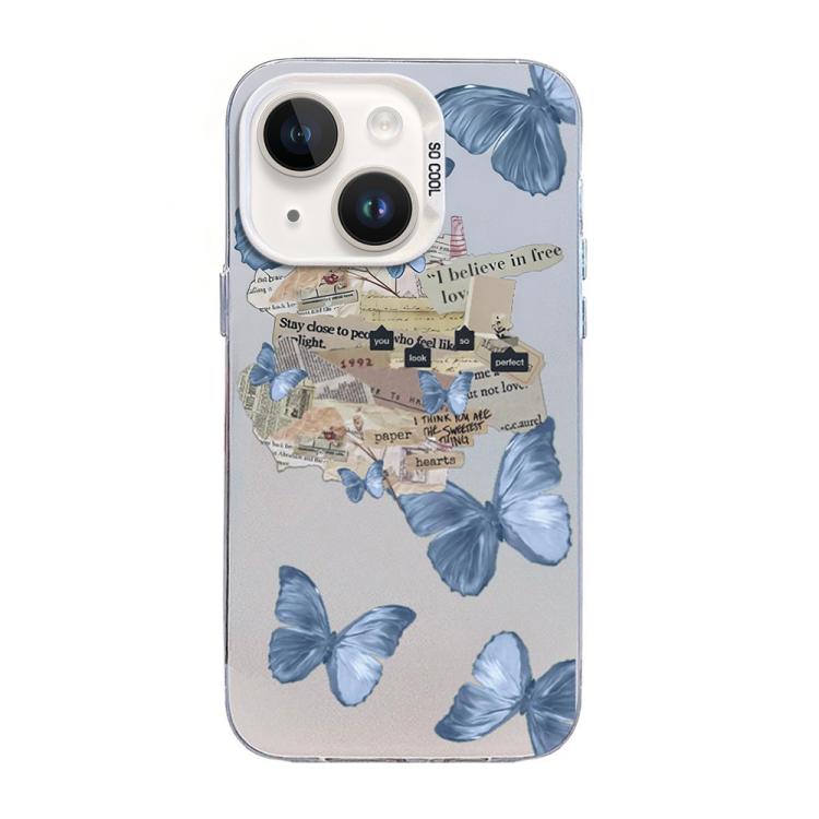 เคสโทรศัพท์ไฮบริด PC TPU ชุบเงินลายผีเสื้อ สำหรับ iPhone 13 Pro Max, สำหรับ iPhone 13 Pro, สำหรับ iPhone 13, สำหรับ iPhone 13 mini, สำหรับ iPhone 12 Pro Max, สำหรับ iPhone 12 Pro