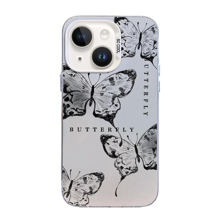 เคสโทรศัพท์ไฮบริด PC TPU ชุบเงินลายผีเสื้อ สำหรับ iPhone 13 Pro Max, สำหรับ iPhone 13 Pro, สำหรับ iPhone 13, สำหรับ iPhone 13 mini, สำหรับ iPhone 12 Pro Max, สำหรับ iPhone 12 Pro