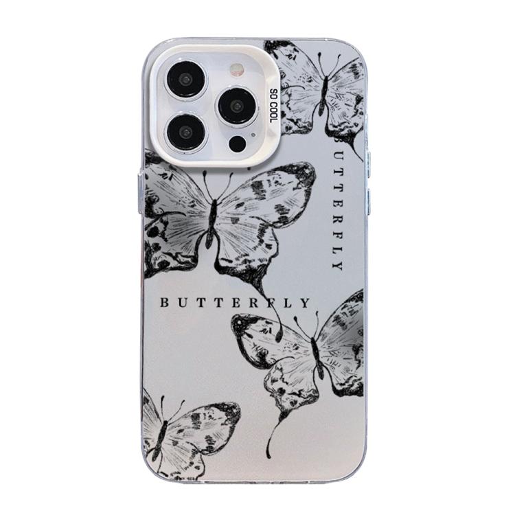 เคสโทรศัพท์ไฮบริด PC TPU ชุบเงินลายผีเสื้อ สำหรับ iPhone 13 Pro Max, สำหรับ iPhone 13 Pro, สำหรับ iPhone 13, สำหรับ iPhone 13 mini, สำหรับ iPhone 12 Pro Max, สำหรับ iPhone 12 Pro
