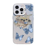 เคสโทรศัพท์ไฮบริด PC TPU ชุบเงินลายผีเสื้อ สำหรับ iPhone 13 Pro Max, สำหรับ iPhone 13 Pro, สำหรับ iPhone 13, สำหรับ iPhone 13 mini, สำหรับ iPhone 12 Pro Max, สำหรับ iPhone 12 Pro