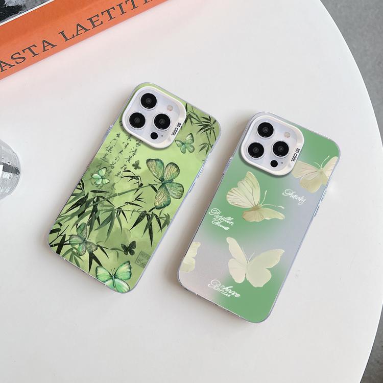 เคสโทรศัพท์ PC ไฮบริด TPU ชุบเงินลายผีเสื้อ สำหรับ iPhone 12 mini, สำหรับ iPhone 11 Pro Max, สำหรับ iPhone 11, สำหรับ iPhone 11 Pro, สำหรับ iPhone XS / X, สำหรับ iPhone XR