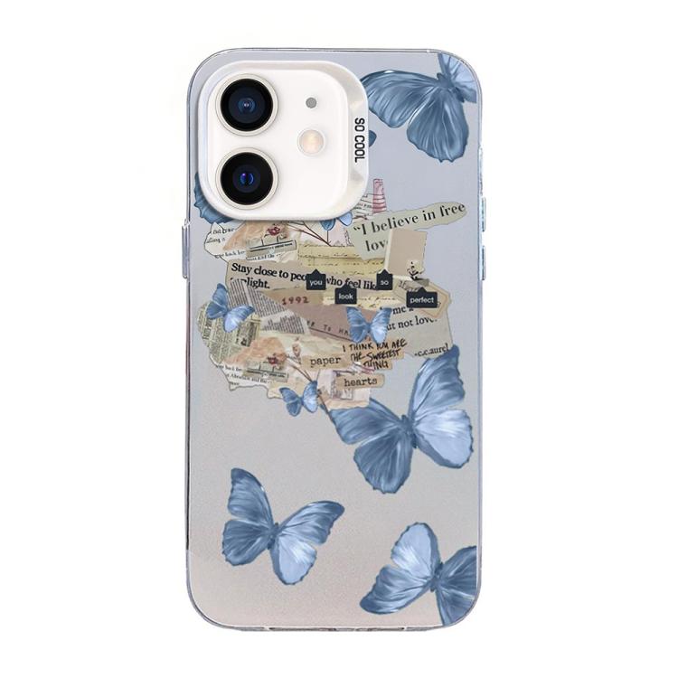 เคสโทรศัพท์ PC ไฮบริด TPU ชุบเงินลายผีเสื้อ สำหรับ iPhone 12 mini, สำหรับ iPhone 11 Pro Max, สำหรับ iPhone 11, สำหรับ iPhone 11 Pro, สำหรับ iPhone XS / X, สำหรับ iPhone XR