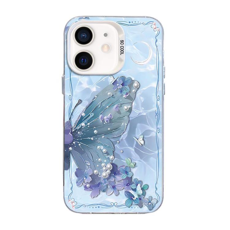 เคสโทรศัพท์ PC ไฮบริด TPU ชุบเงินลายผีเสื้อ สำหรับ iPhone 12 mini, สำหรับ iPhone 11 Pro Max, สำหรับ iPhone 11, สำหรับ iPhone 11 Pro, สำหรับ iPhone XS / X, สำหรับ iPhone XR