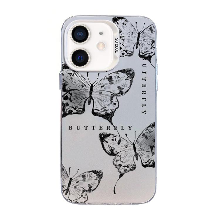เคสโทรศัพท์ PC ไฮบริด TPU ชุบเงินลายผีเสื้อ สำหรับ iPhone 12 mini, สำหรับ iPhone 11 Pro Max, สำหรับ iPhone 11, สำหรับ iPhone 11 Pro, สำหรับ iPhone XS / X, สำหรับ iPhone XR