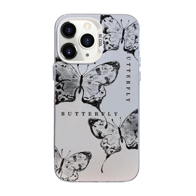 เคสโทรศัพท์ PC ไฮบริด TPU ชุบเงินลายผีเสื้อ สำหรับ iPhone 12 mini, สำหรับ iPhone 11 Pro Max, สำหรับ iPhone 11, สำหรับ iPhone 11 Pro, สำหรับ iPhone XS / X, สำหรับ iPhone XR