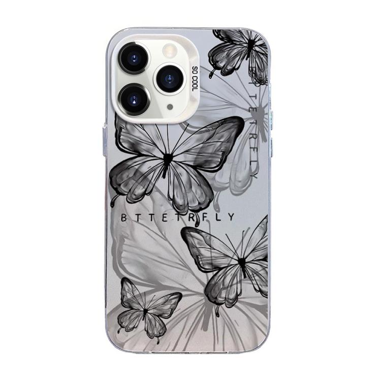 เคสโทรศัพท์ PC ไฮบริด TPU ชุบเงินลายผีเสื้อ สำหรับ iPhone 12 mini, สำหรับ iPhone 11 Pro Max, สำหรับ iPhone 11, สำหรับ iPhone 11 Pro, สำหรับ iPhone XS / X, สำหรับ iPhone XR