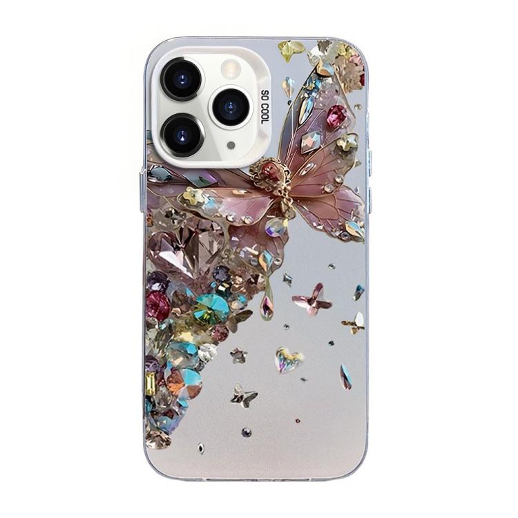 เคสโทรศัพท์ PC ไฮบริด TPU ชุบเงินลายผีเสื้อ สำหรับ iPhone 12 mini, สำหรับ iPhone 11 Pro Max, สำหรับ iPhone 11, สำหรับ iPhone 11 Pro, สำหรับ iPhone XS / X, สำหรับ iPhone XR
