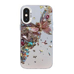 เคสโทรศัพท์ PC ไฮบริด TPU ชุบเงินลายผีเสื้อ สำหรับ iPhone 12 mini, สำหรับ iPhone 11 Pro Max, สำหรับ iPhone 11, สำหรับ iPhone 11 Pro, สำหรับ iPhone XS / X, สำหรับ iPhone XR