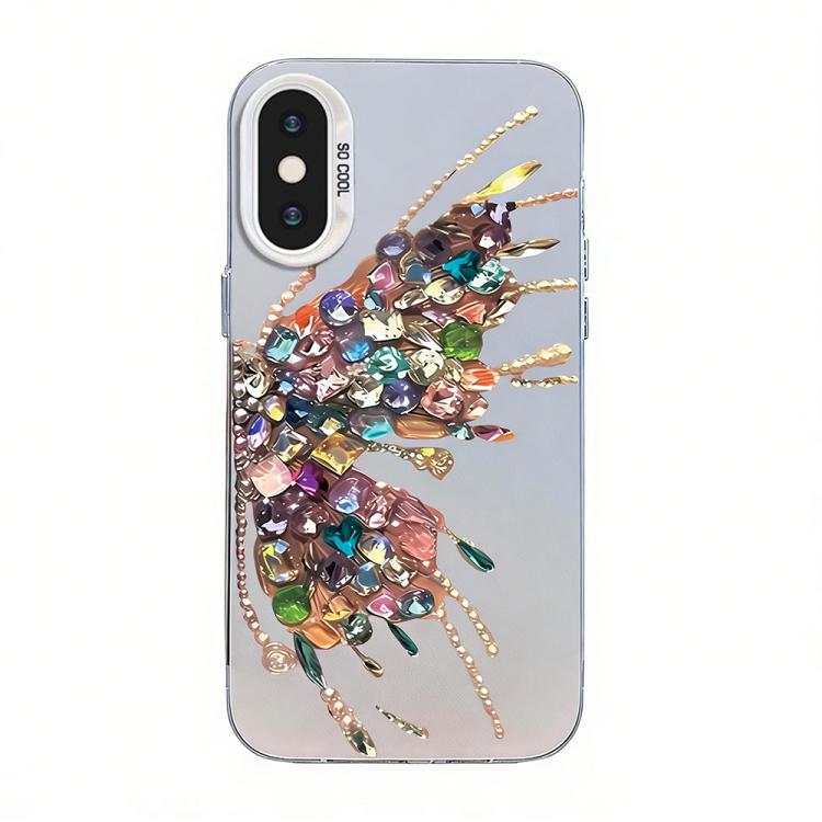 เคสโทรศัพท์ PC ไฮบริด TPU ชุบเงินลายผีเสื้อ สำหรับ iPhone 12 mini, สำหรับ iPhone 11 Pro Max, สำหรับ iPhone 11, สำหรับ iPhone 11 Pro, สำหรับ iPhone XS / X, สำหรับ iPhone XR
