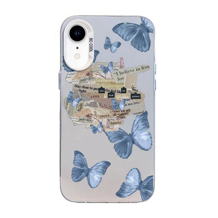 เคสโทรศัพท์ PC ไฮบริด TPU ชุบเงินลายผีเสื้อ สำหรับ iPhone 12 mini, สำหรับ iPhone 11 Pro Max, สำหรับ iPhone 11, สำหรับ iPhone 11 Pro, สำหรับ iPhone XS / X, สำหรับ iPhone XR