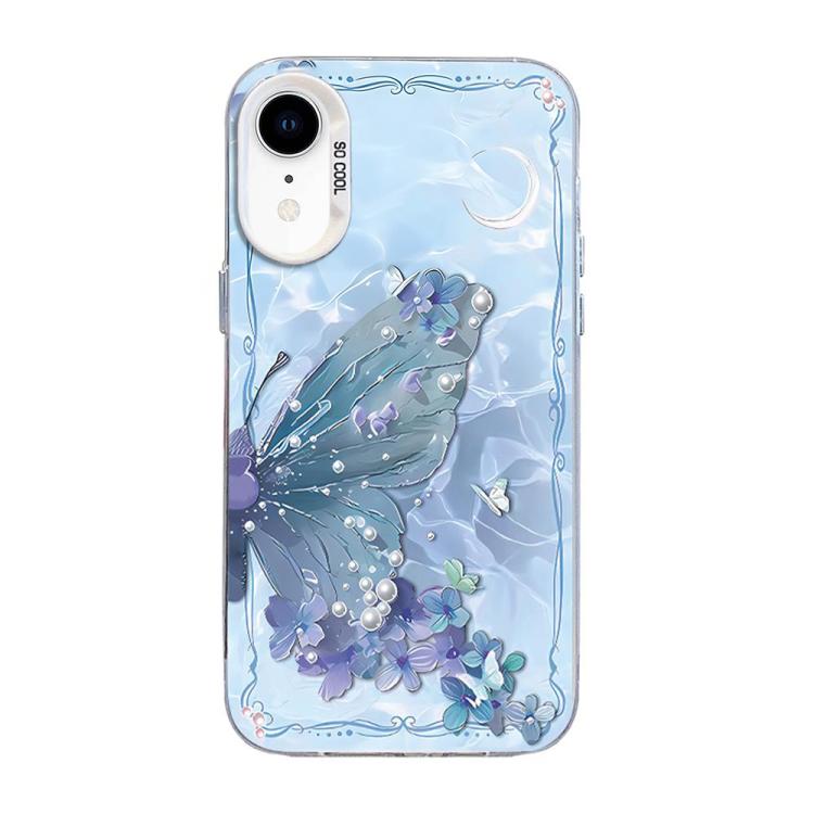 เคสโทรศัพท์ PC ไฮบริด TPU ชุบเงินลายผีเสื้อ สำหรับ iPhone 12 mini, สำหรับ iPhone 11 Pro Max, สำหรับ iPhone 11, สำหรับ iPhone 11 Pro, สำหรับ iPhone XS / X, สำหรับ iPhone XR