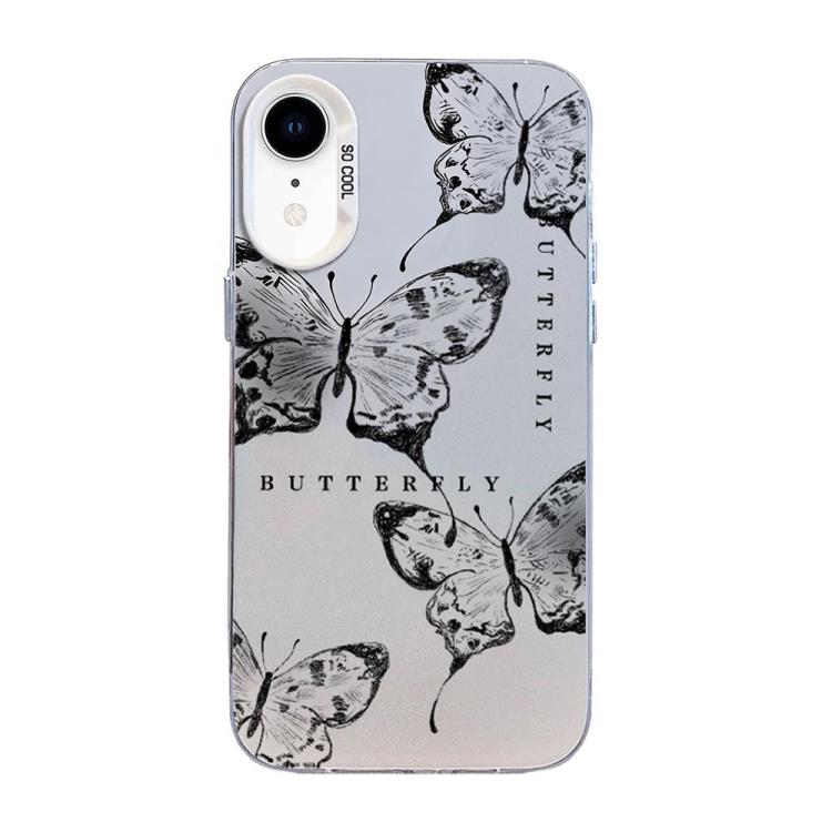 เคสโทรศัพท์ PC ไฮบริด TPU ชุบเงินลายผีเสื้อ สำหรับ iPhone 12 mini, สำหรับ iPhone 11 Pro Max, สำหรับ iPhone 11, สำหรับ iPhone 11 Pro, สำหรับ iPhone XS / X, สำหรับ iPhone XR