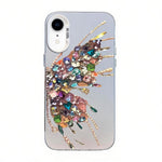 เคสโทรศัพท์ PC ไฮบริด TPU ชุบเงินลายผีเสื้อ สำหรับ iPhone 12 mini, สำหรับ iPhone 11 Pro Max, สำหรับ iPhone 11, สำหรับ iPhone 11 Pro, สำหรับ iPhone XS / X, สำหรับ iPhone XR