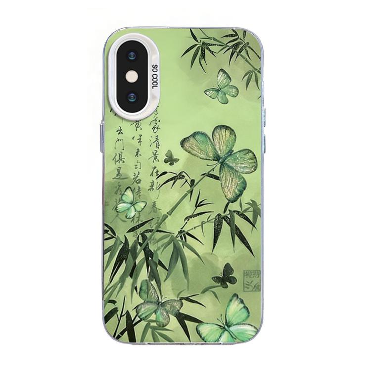 เคสโทรศัพท์ไฮบริด PC TPU ชุบเงินลายผีเสื้อ สำหรับ iPhone XS Max, สำหรับ iPhone 8 Plus / 7 Plus